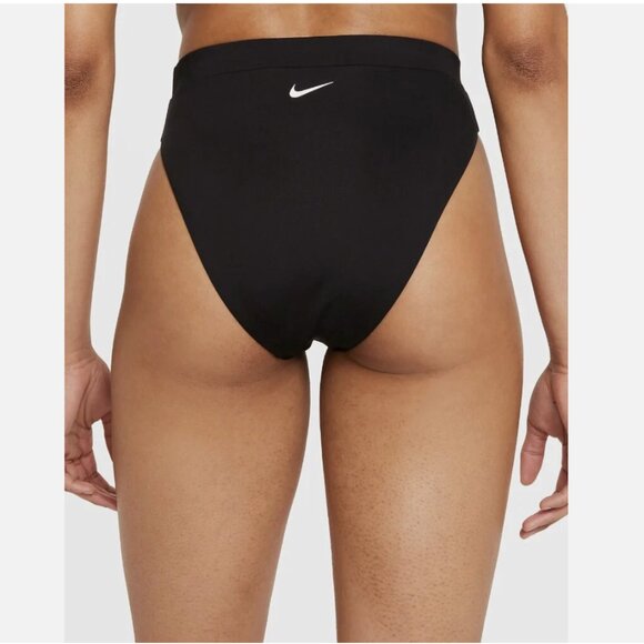 Nike NWT Womens Move to Zero Black High Waist Swim Bottoms XS NESSB347 Race Pool - Picture 1 of 13